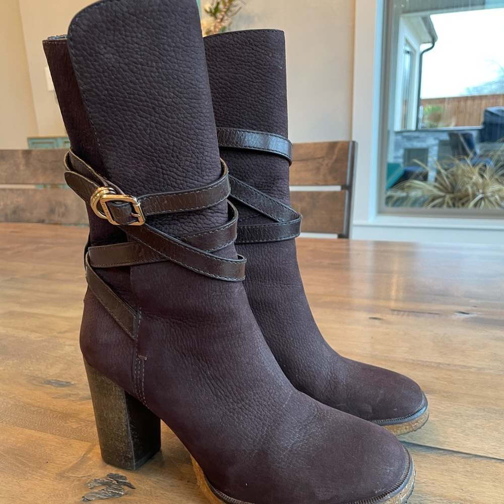 Tory Burch Brown Suede Boots Size 8.5